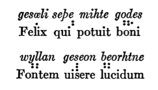 Sequence dots in Cambridge, Corpus Christi College, MS 214; transcription by Fred Robinson