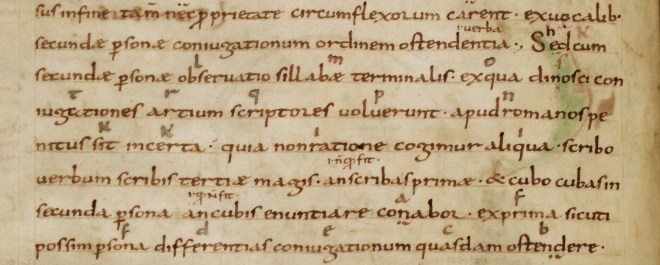 Paving letters in Oxford, Bodleian Library, MS Auct. F.4.32, fol. 2v